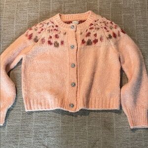 Maeve Blush and Burgundy Cardigan